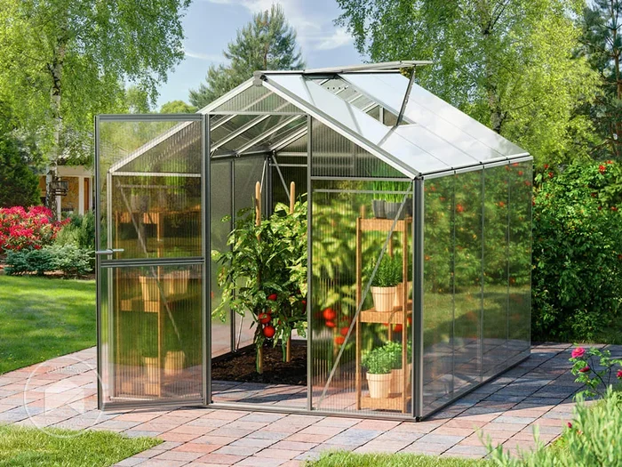 192 x 256 cm Invernadero, incl. Set XL, 6 mm placas alveolares