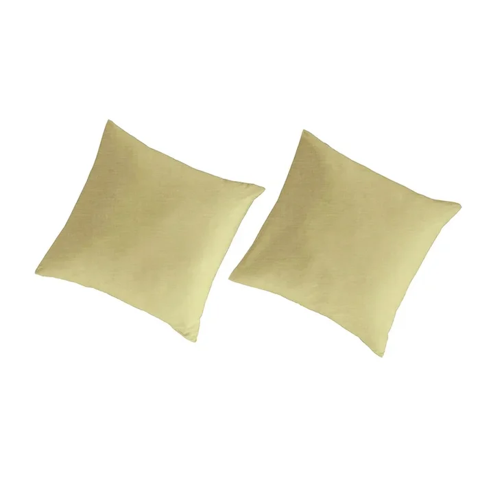2 Fundas de almohada de algodón orgánico LISO 65×65 cm – amarillo claro