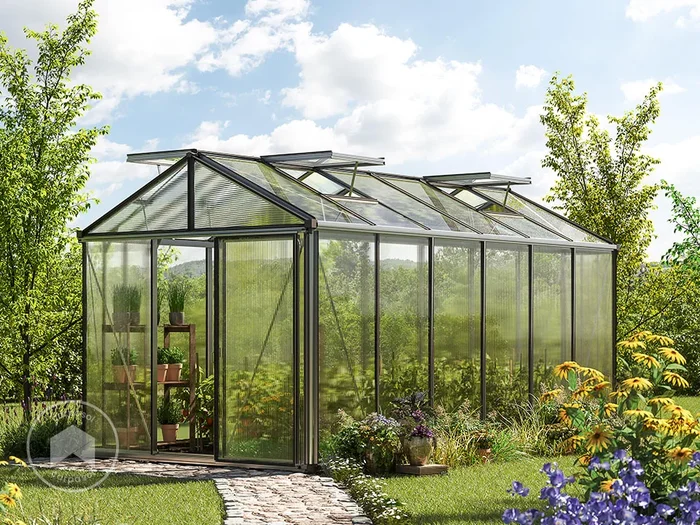235 x 460 cm Invernadero, aluminio, incl. Set – Pro 2
