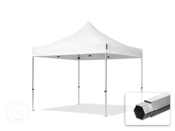 3×3 m Carpa plegable, PROFESSIONAL aluminio 40mm, blanco