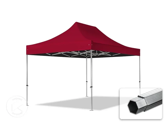3×4,5 m Carpa plegable, PROFESSIONAL aluminio 40mm, rojo