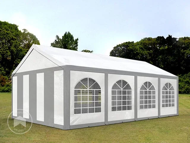 4×8 m Carpa para fiestas, PE 450, gris-blanco