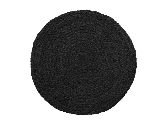 4 manteles individuales de yute trenzada gris oscuro Ø38 cm