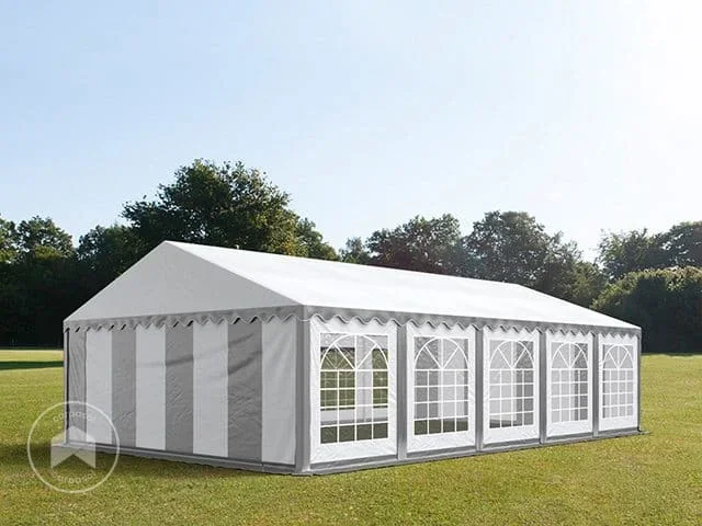 5×10 m Carpa para fiestas, PVC 700, gris-blanco