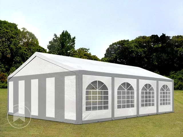 5×8 m Carpa para fiestas, PE 450, gris-blanco