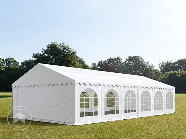 6×12 m Carpa para fiestas, PVC 750, con base reforzada, blanco