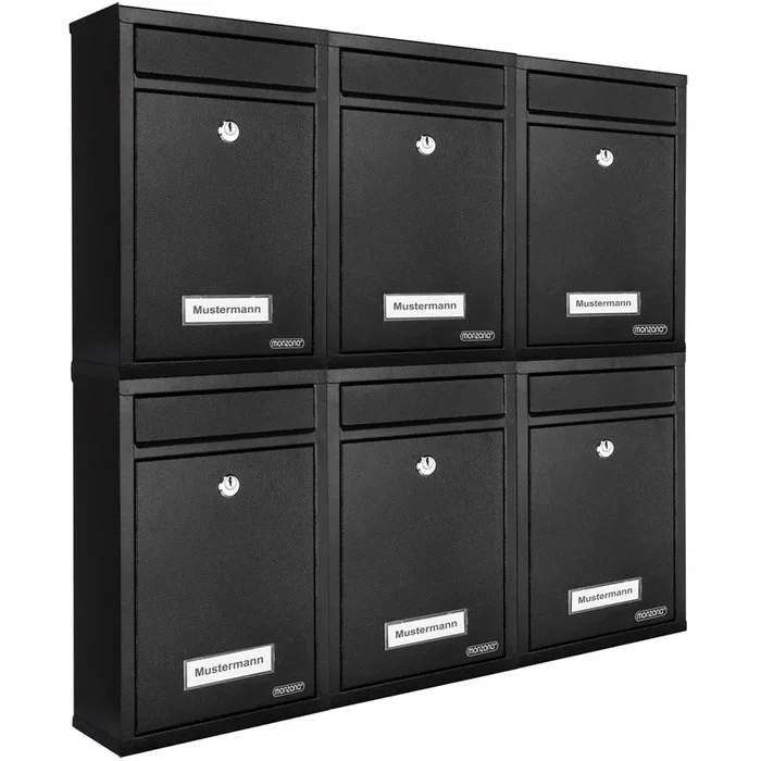6x buzón con 2 llaves – negro