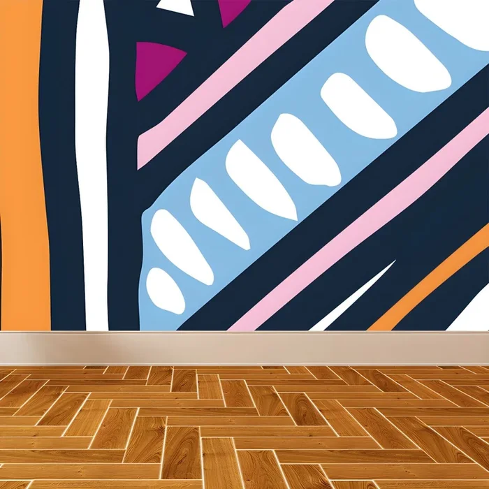 Abstractos Murales de Papel de Pared Modernistas Multicolores Decoración Muralno Tejida para Salón – Azul claro 312 x 221 cm