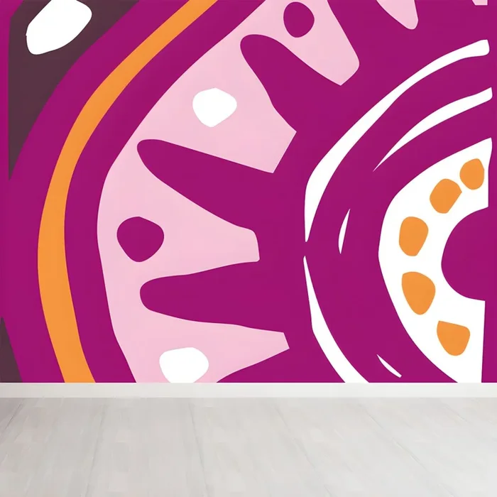 Abstractos Murales de Papel de Pared Modernistas Multicolores Decoración Muralno Tejida para Salón – Rojo rosado 366 x 254 cm