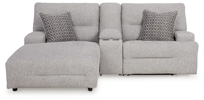 Acklen Place Pewter 3-Piece Left Arm Facing Chaise Power Reclining Sectional