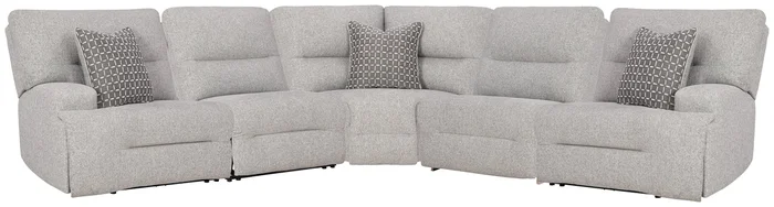 Acklen Place Pewter 5-Piece Dual Power Reclining Modular Sectional