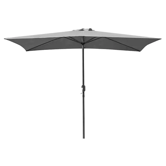 Acomoda Textil – Sombrilla de Jardín Forro Anti UV 200 x 300cm. Parasol de Aluminio con Manivela, Toldo Rectangular para Patios y Terrazas. (Gris)