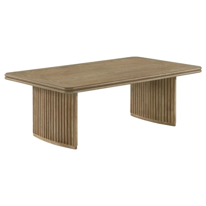 Adina Distressed Light Brown Rectangular Wood Coffee Table