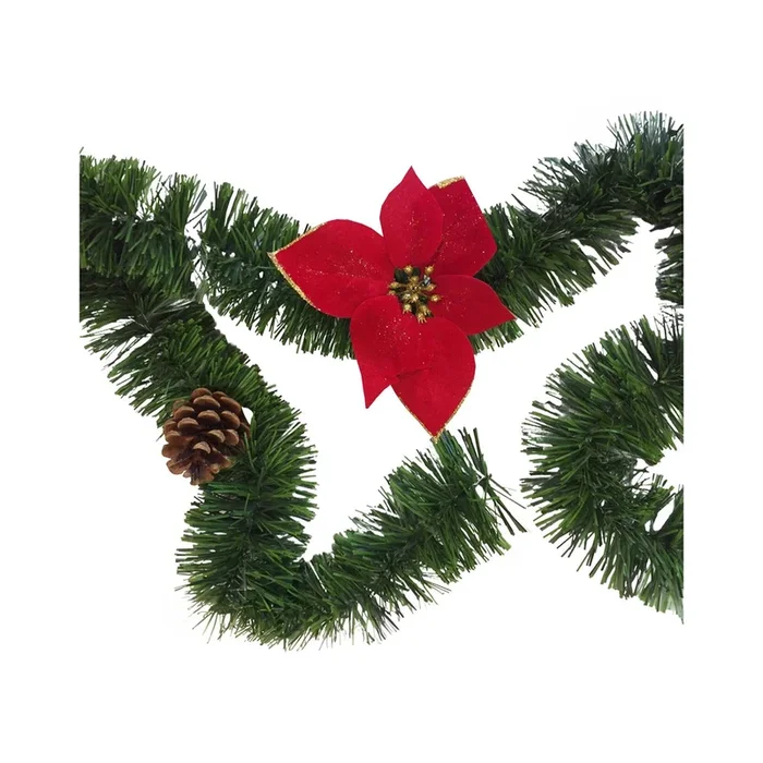 Adorno navideño, Ornamento de Navidad 800x8x8 cm, Verde y Rojo