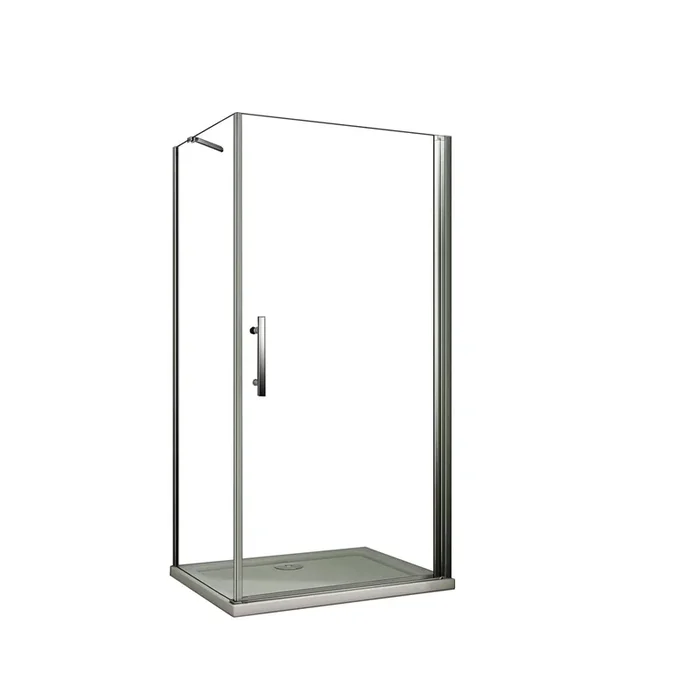 AICA Mampara de ducha abatible+panel lateral,barra 50cm,vidrio antical 6mm 760x700x1950mm