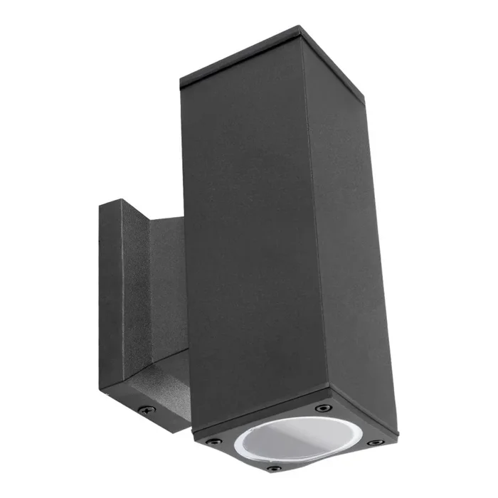 Aigostar – Aplique de exterior 2xGU10/230V negro IP65 cuadrado