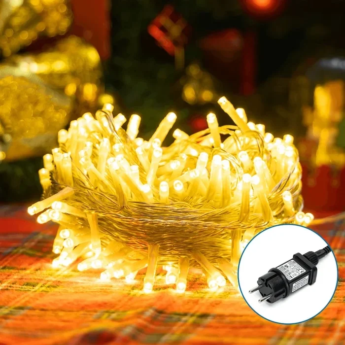 Aigostar – Cadena LED navideña exterior 50xLED/8 funciones 8m IP44 blanco cálido