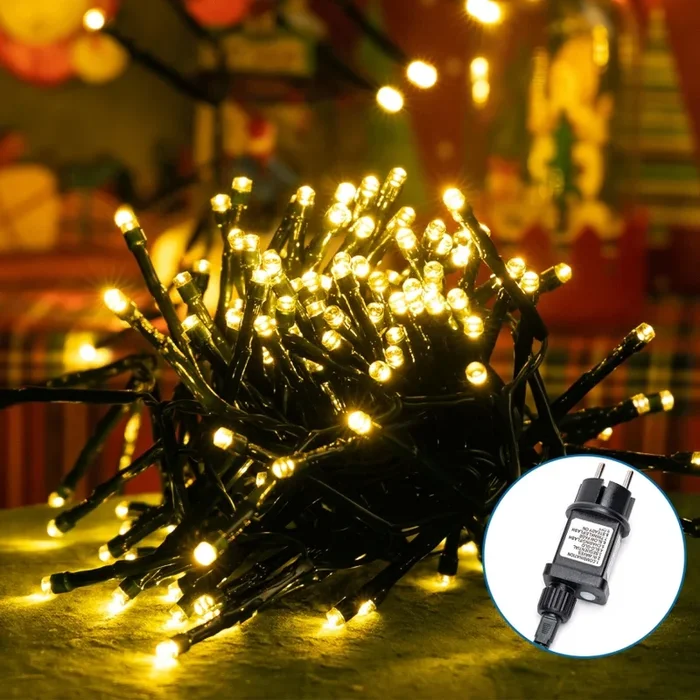 Aigostar – Cadena LED navideña exterior 600xLED/8 funciones 18m IP44 blanco cálido