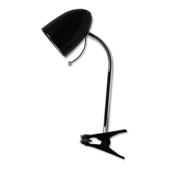 Aigostar – Lámpara de mesa con clip 1xE27/11W/230V negro/cromo brillante