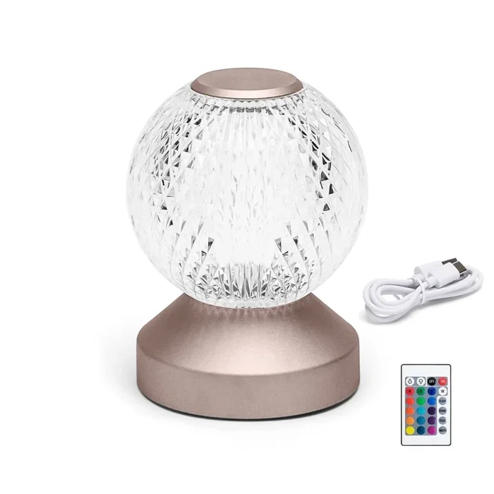 Aigostar – Lámpara de mesa recargable y regulable LED RGB LED/1W/5V 1800mAh 13,5 cm + mando a distancia