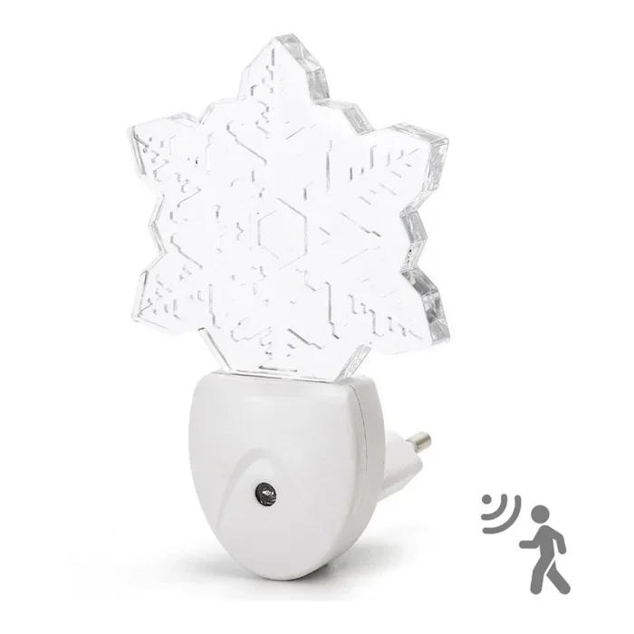 Aigostar – LED RGB Luz nocturna con sensor crepuscular LED/0,5W/230V copo de nieve