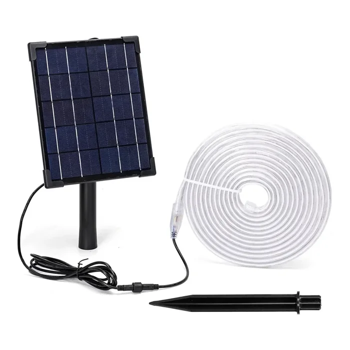 Aigostar – LED RGB Tira solar regulable LED/5W/3,2V 5+2m IP65 4000 mAh + control remoto