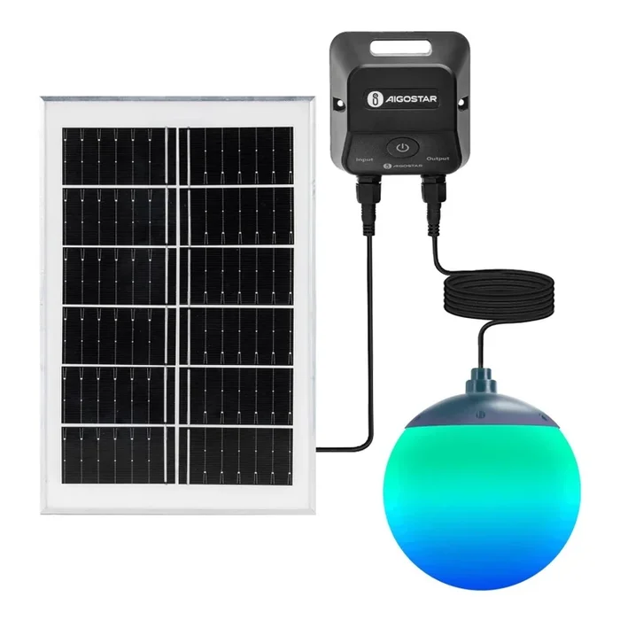Aigostar – LED RGBW Lámpara de araña solar regulable MESH LED/20W/3,7V 4000 mAh 2700K-6500K IP65 diá. 15 cm