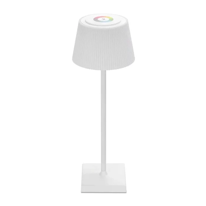 Aigostar – LED RGBW Lámpara de mesa recargable y regulable para exterior LED/4W/5V 3600mAh blanco IP54