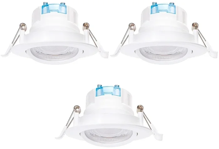 Aigostar – Pack de 3 focos empotrables LED/5W/230V 4000K, diámetro 8,5 cm, blanco