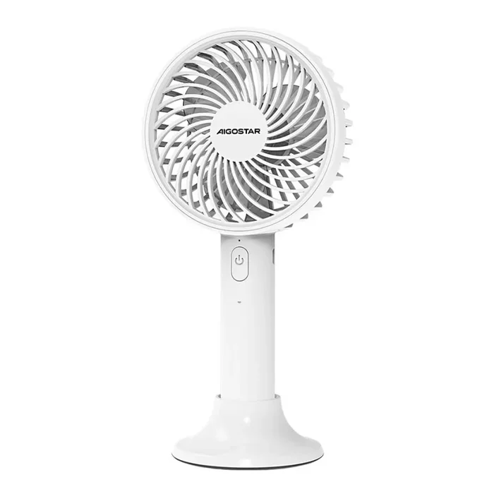 Aigostar – Ventilador de bolsillo recargable 3W/5V 1500mAh USB blanco