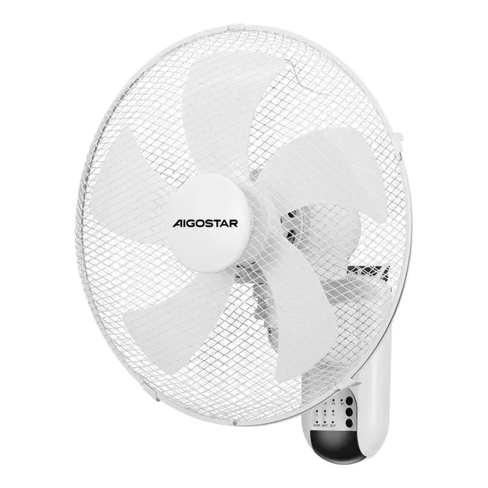 Aigostar – Ventilador de pared 45W/230V blanco + control remoto