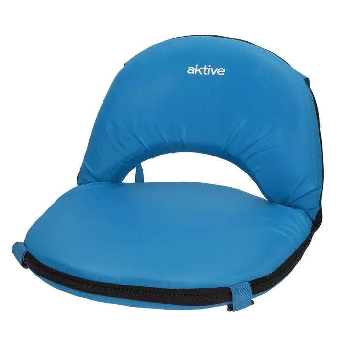 Aktive Asiento plegable azul con respaldo ajustable