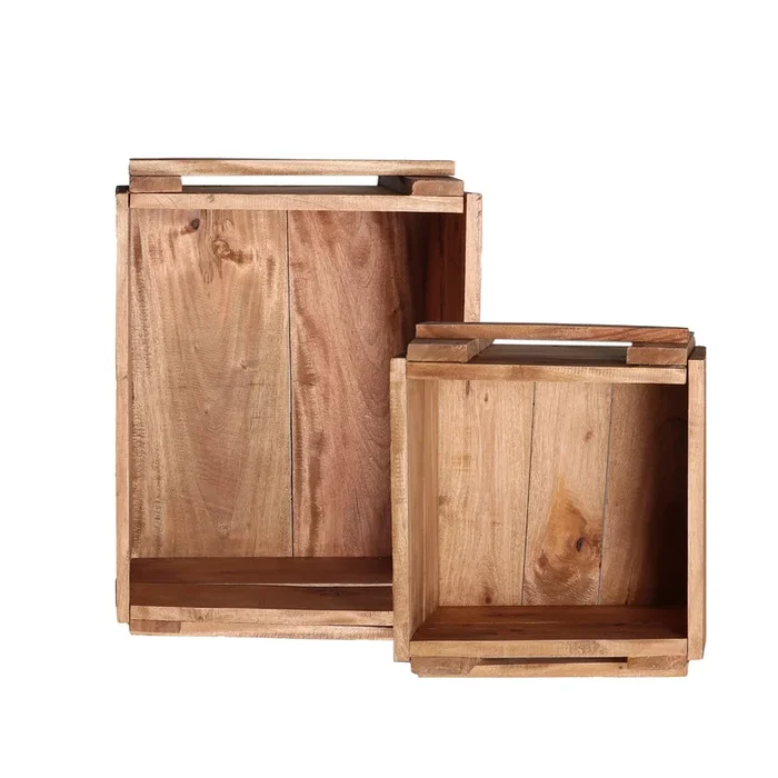 Akviran Caja, de Madera de Mahogany, en color Natural, de 49x35x27cm – Lastdeco