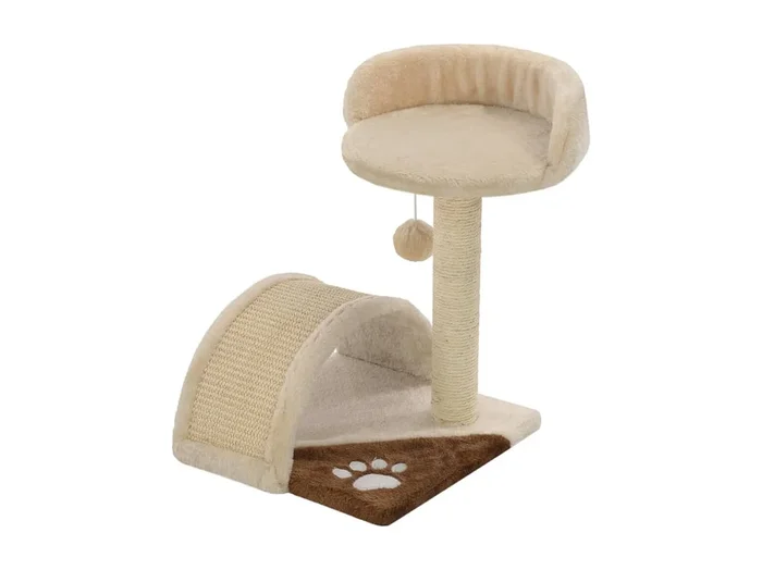 Alfie Dean Rascador para gatos con poste de sisal 40 cm beige y marrón