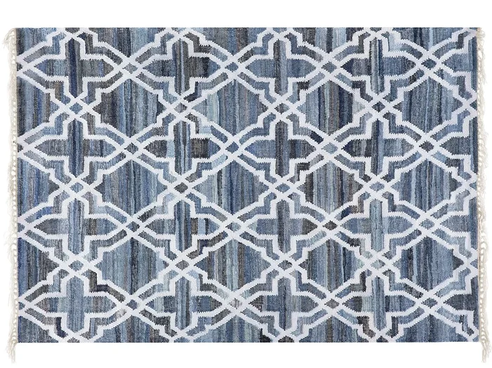 Alfombra ADIYAMAN Azul 140 x 200 cm Algodón