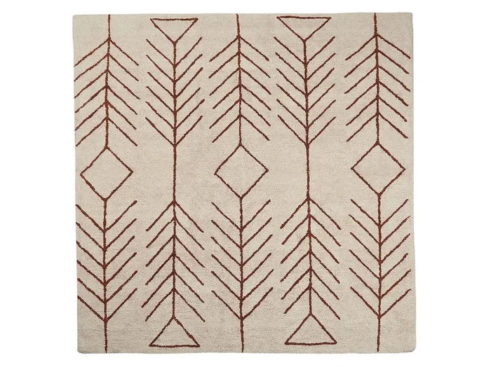 Alfombra AKOREN Beige 200 x 200 cm Algodón