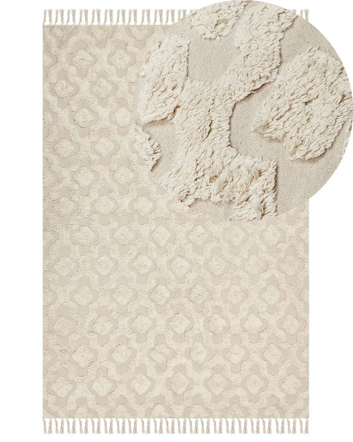 Alfombra AKSARAY Beige 160 x 230 cm Algodón