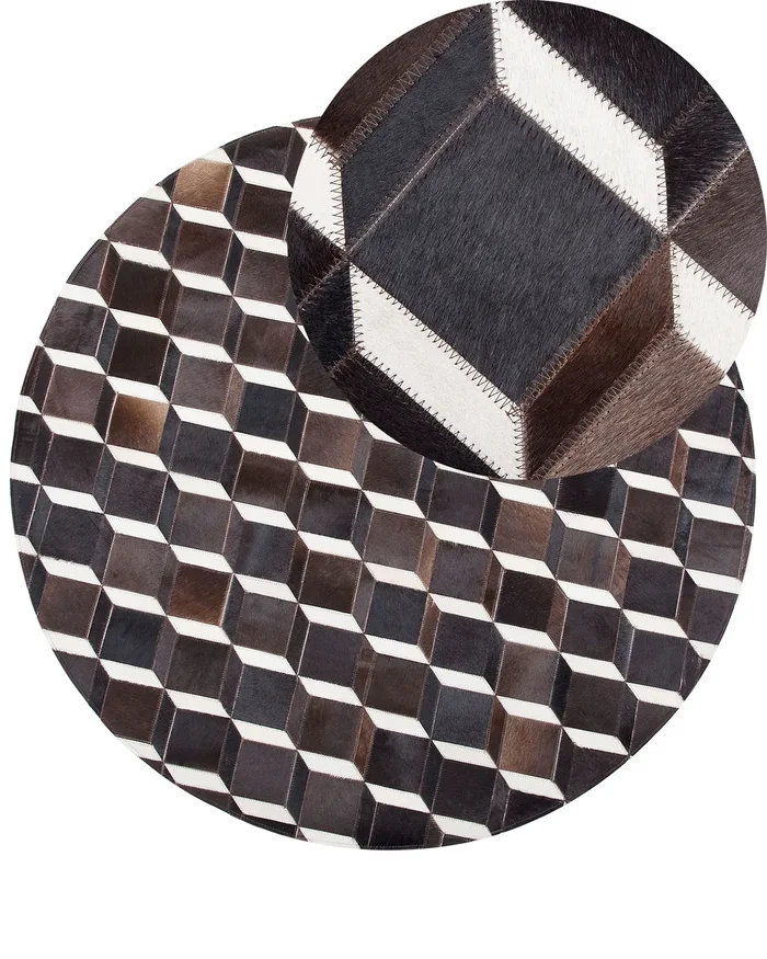 Alfombra ALPKOY Marrón ø 140 cm Piel