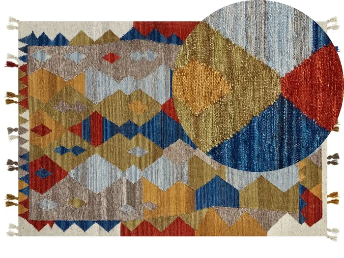 Alfombra ARZAKAN Multicolor 160 x 230 cm Lana Kilim