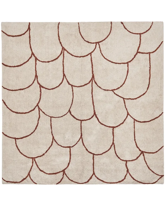 Alfombra AVDAN Beige 200 x 200 cm Algodón