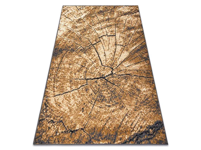 Alfombra BCF Morad PIEŃ Árbol Madera – gris / beige / dorado oscuro 80×150 cm