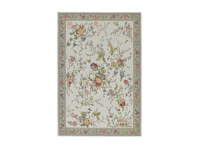 Alfombra con borde y motivos florales 200×290 cm Menta Flomi
