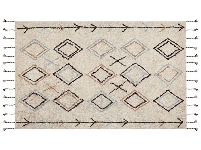 Alfombra CORUM Beige 140 x 200 cm Algodón