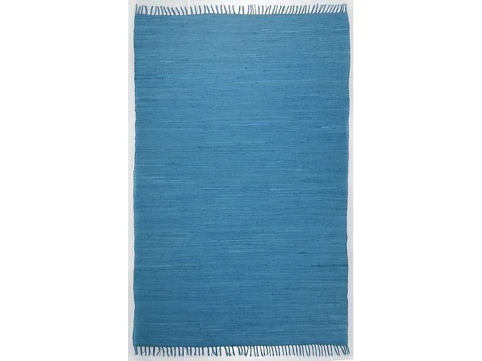 Alfombra de algodón tejida a mano y reversible 40×60 cm Turquesa Happy Cotton