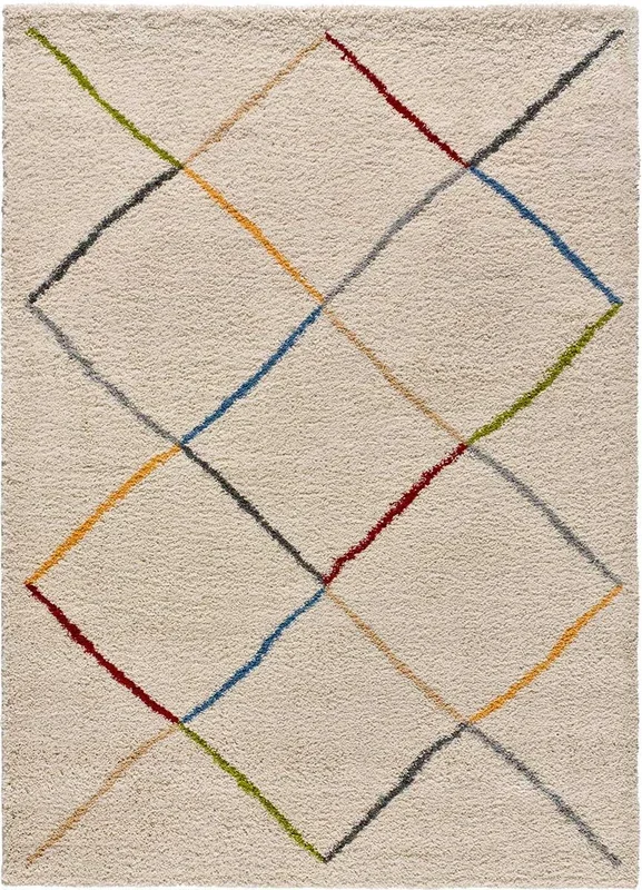 Alfombra de estilo étnico en blanco KASBAH, 133×190 cm – ATTICGO