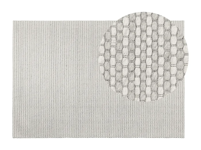 Alfombra de lana gris claro 140 x 200 cm KILIS