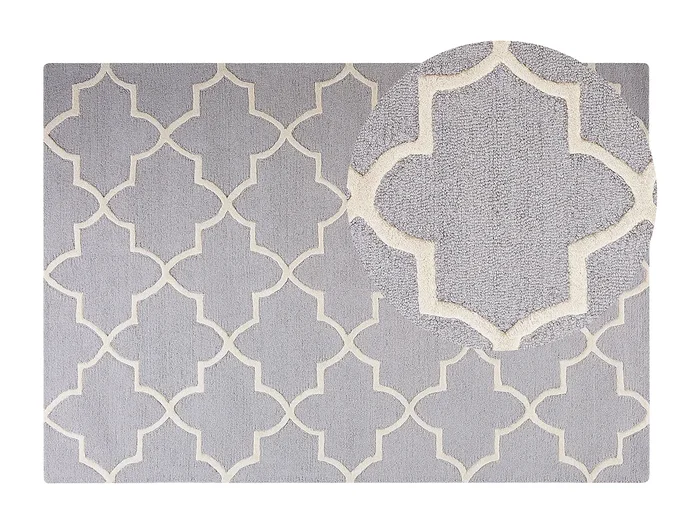 Alfombra de lana gris claro 160 x 230 cm SILVAN