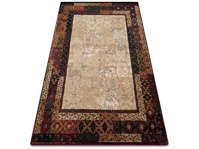 Alfombra de lana OMEGA LUMENA étnico vintage rubí claro 170×235 cm