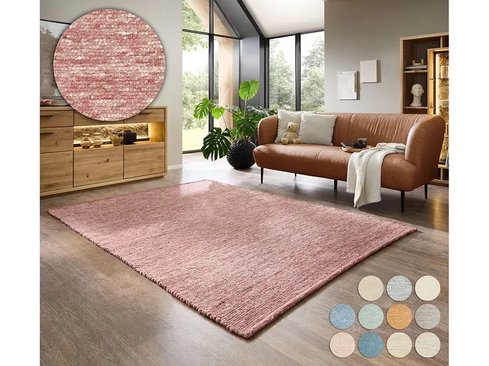Alfombra de lana reversible tejida a mano 190×250 cm Rojo Alpen