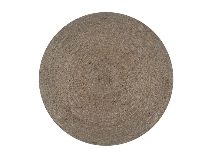 Alfombra de yute tejida a mano redonda 120 cm gris